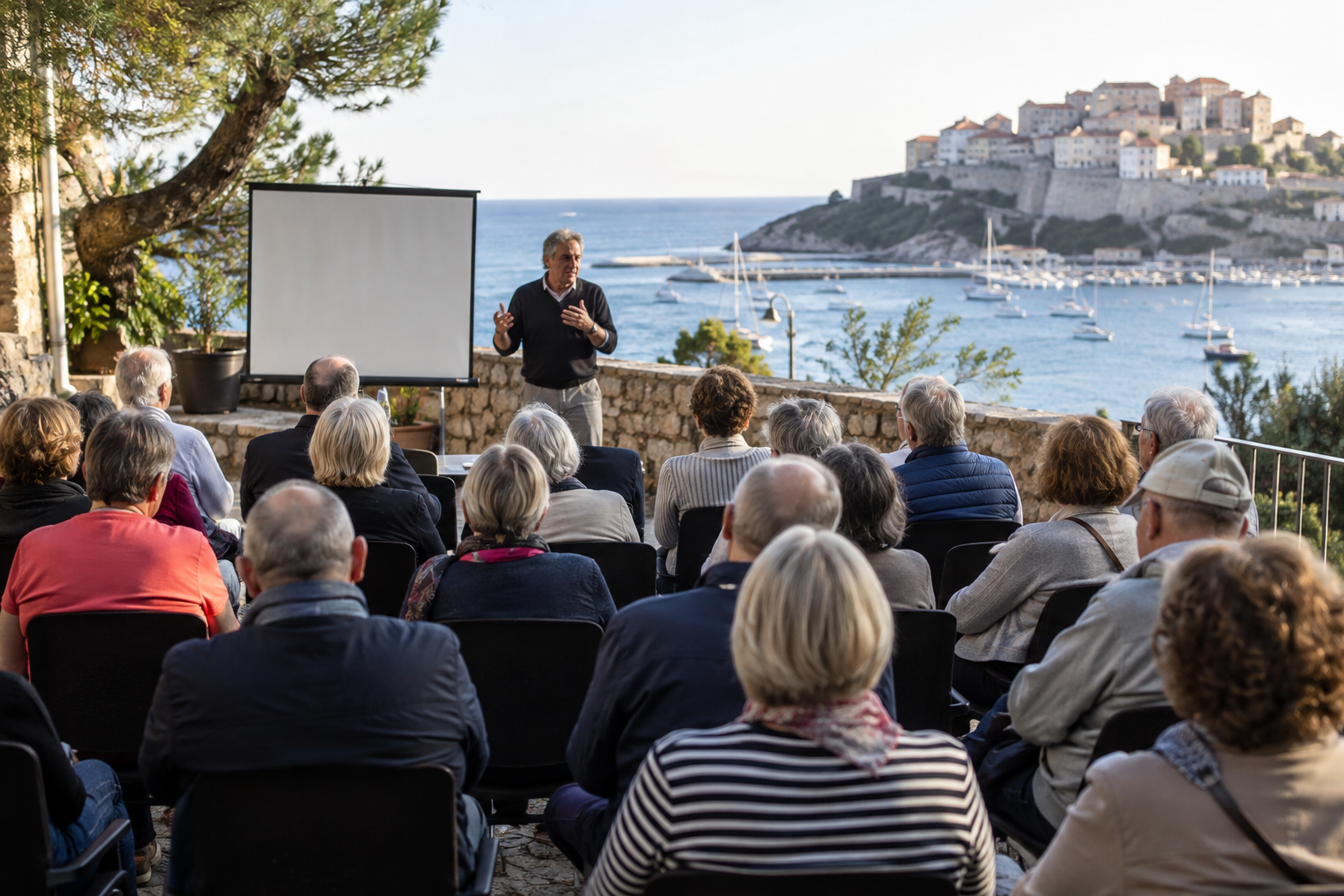 Rassemblement en conférence, illustration générique